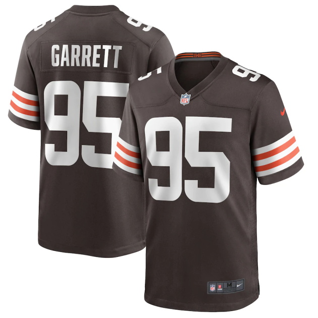 mens nike myles garrett brown cleveland browns game player jersey